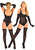 The Vixen Glossy 3 Piece Nylon Outfit Bodysuit Gloves Stockings | Pearl & Poseidon