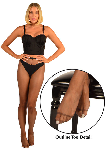 Alexandria - Crotchless Pantyhose with Liquid Mist Shine & Lightweight Feel