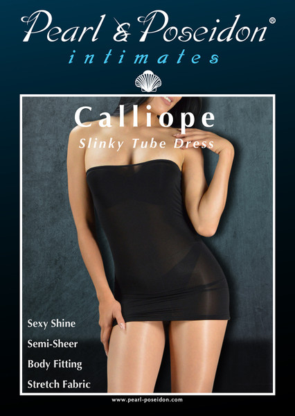 Calliope - Glossy Semi-Sheer Tube Dress in Thin Shiny Body Con