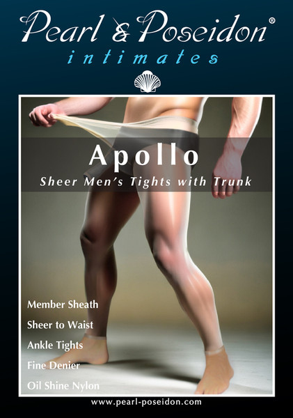 Apollo mens oil shine footless pantyhose tights | Pearl & Poseidon