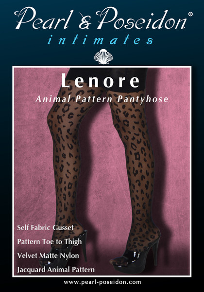 Lenore leopard pattern silky pantyhose | Pearl & Poseidon