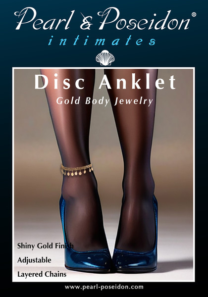 Disc Anklet gold chain boudoir accessory for pantyhose | Pearl & Poseidon