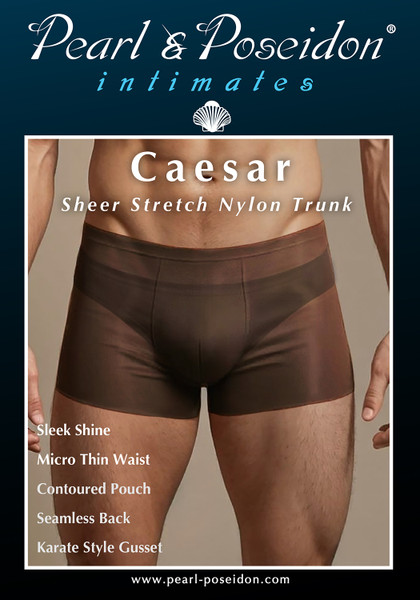 Caesar mens shiny sleek nylon trunk underwear | Pearl & Poseidon