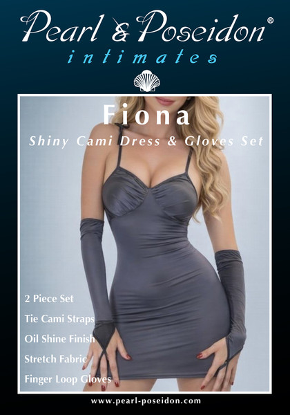 Fiona shiny cami lingerie dress with finger gloves set | Pearl & Poseidon