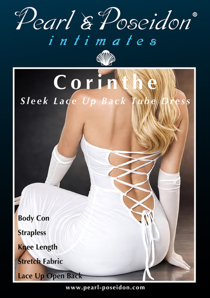 Corinthe sleek icy lace up open back tube dress | Pearl & Poseidon