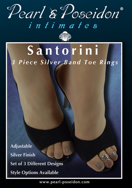 Santorini silver toe rings set of 3 different designs | Pearl & Poseidon