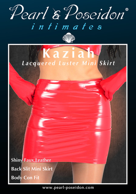 Kaziah shiny sleek faux leather PVC glossy skirt | Pearl & Poseidon