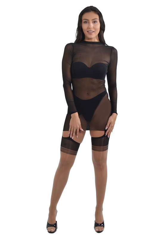 Long Sleeve Mock Turtleneck Dress 