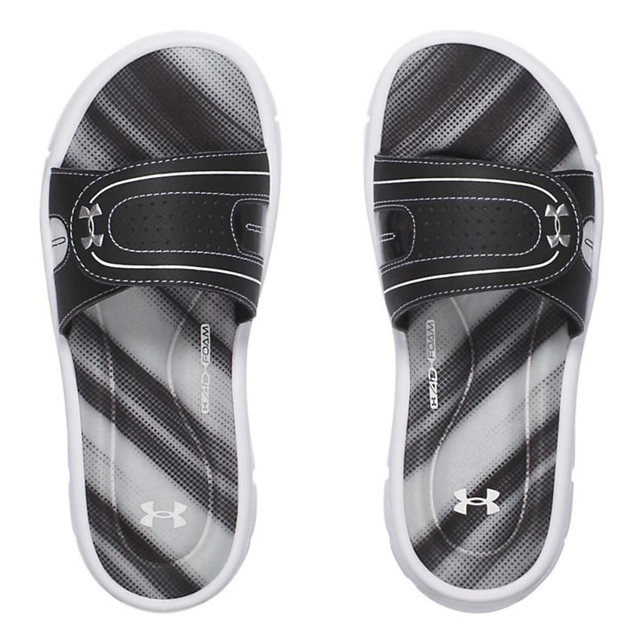 women's black under armour flip flops