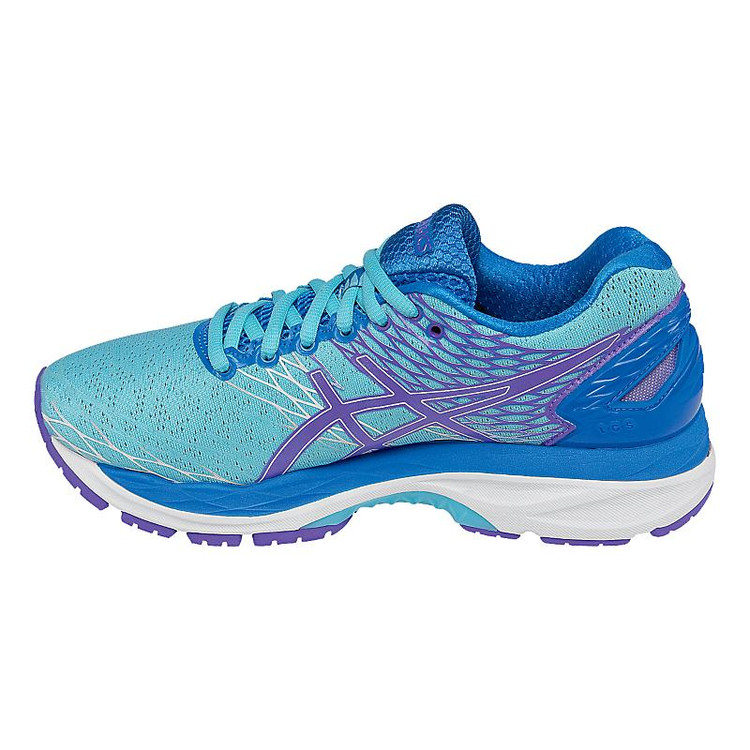 asics gel nimbus 18 womens shoes turquoise/iris/blue