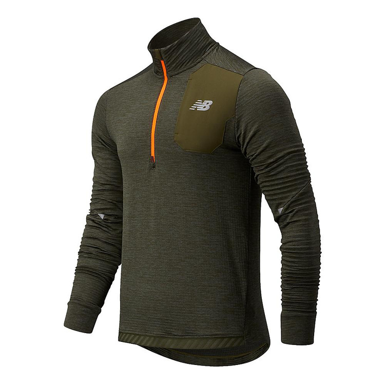 new balance mens run grid back half zip