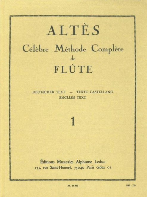 ALTES HENRI - METHODE DE FLUTE VOL.1