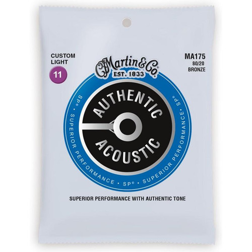JEU DE CORDES DE GUITARE MARTIN AUTHENTIC MA175 CUSTOM LIGHT