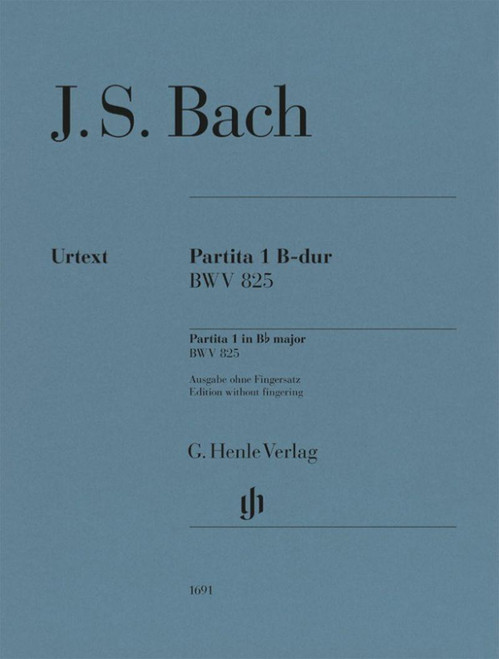BACH JEAN SEBASTIEN - PARTITA N1 EN SIB MAJEUR BWV825 (EDITION SANS DOIGTES) - PIANO