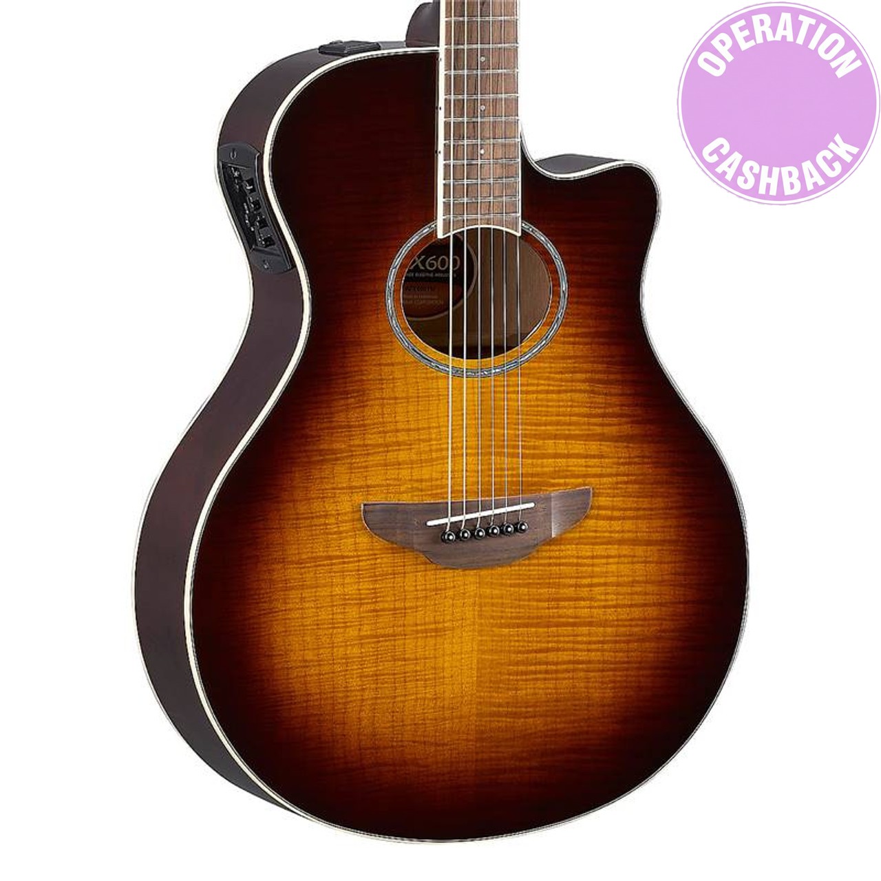 Guitare Folk Electro-acoustique Yamaha APX 600 FM TBS Tobacco Brown Sunburst