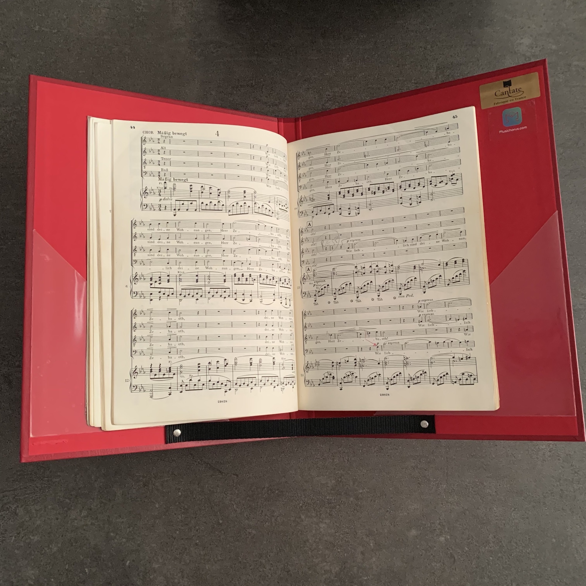 PORTE PARTITIONS - CANTATE - MODELE CLASSIQUE ROUGE