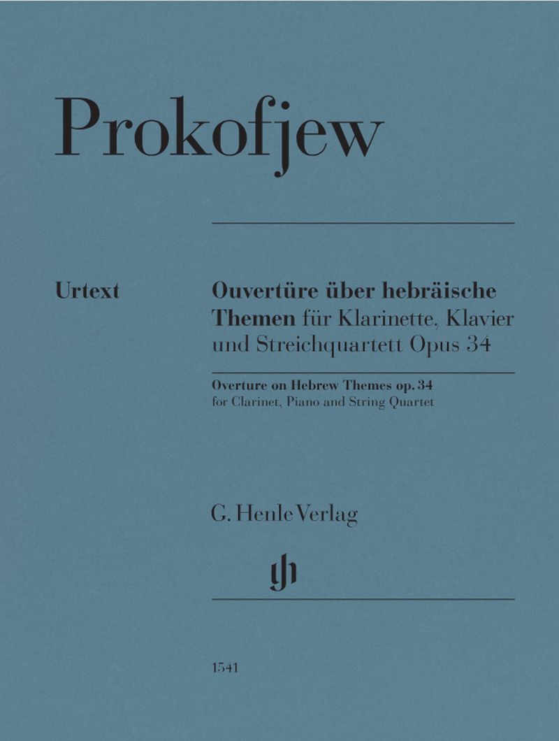 Prokofiev Sergeï - Ouverture sur des thèmes juifs Opus 34 pour clarinette, quatuor à cordes et piano - conducteur et parties séparées