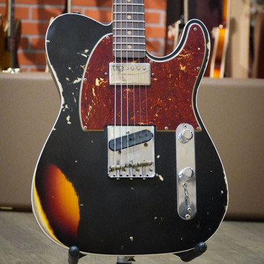 Guitare Electrique Fender Custom Shop 60 Telecaster Custom Heavy Relic Aged - Black Over 3 Tone Sunburst (Edition Limitée)