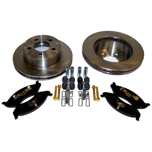 Crown Automotive 5016434K Front Disc Brake Service Kit for 1999-2006 Jeep TJ Wrangler, 1999-2001 XJ Cherokee w/ 1-Piece Cast Rotor