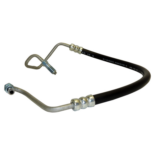 Crown Automotive 52087902AB Power Steering Pressure Hose for 1997-2002 Jeep TJ Wrangler w/ LHD, w/ 4.0L Engine - Black, Silver Metal, Rubber