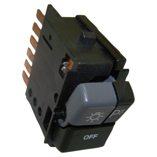 Crown Automotive 56001861 Headlight Switch for 1986-1991 Jeep J-Series - Black, Gray Metal, Plastic, Sold Individually