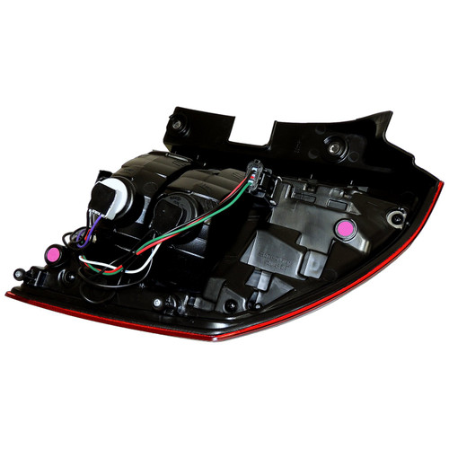Crown Automotive 5272909AB Left Tail Lamp Assembly for Jeep 2014-2017 MK Compass, Includes Bulb & Wiring Harness - Black, Clear, Red Plastic