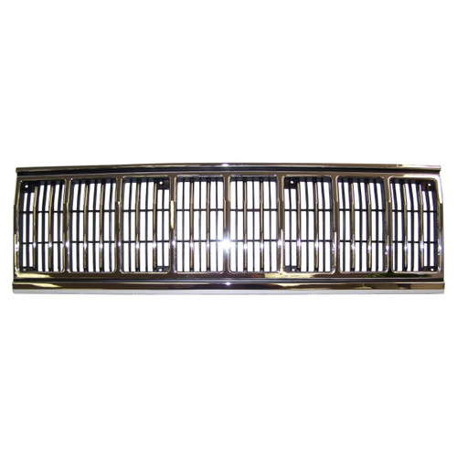 Crown Automotive 55034046 Chrome & Black Grille for 1991-1996 Jeep XJ Cherokee, MJ Comanche - Black, Chrome Plastic, Sold Individually