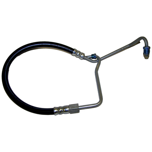 Crown Automotive 52040123 Power Steering Pressure Hose for 1987-1990 Jeep YJ Wrangler w/ 2.5L Engine - Black, Silver Metal, Rubber