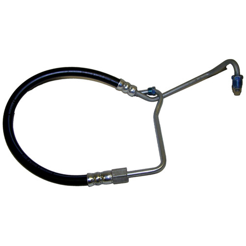 Crown Automotive 52040123 Power Steering Pressure Hose for 1987-1990 Jeep YJ Wrangler w/ 2.5L Engine - Black, Silver Metal, Rubber