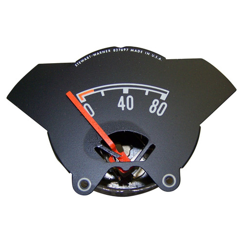 Crown Automotive J8126929 Oil Pressure Gauge for 1981-1984 Jeep SJ, J-10, J-20, Black w/ Orange Needle - Black, Silver Metal, Plastic