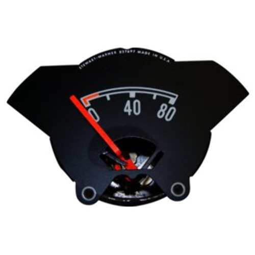Crown Automotive J8126929 Oil Pressure Gauge for 1981-1984 Jeep SJ, J-10, J-20, Black w/ Orange Needle - Black, Silver Metal, Plastic