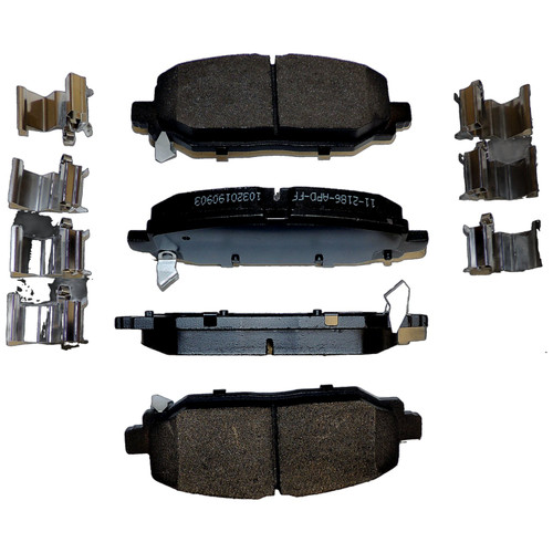 Crown Automotive 68386838AC Rear Brake Pad Set for 2018+ Jeep JL Wrangler w/ 340mm Rear Rotors - Multi Colors Semi-Metallic, Stainless Steel