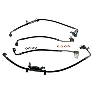 Crown Automotive BHK2 Brake Hose Kit for 2011-2018 Jeep JK Wrangler, Includes Left & Right, Front & Rear Brake Hoses and 8 Brake Hose