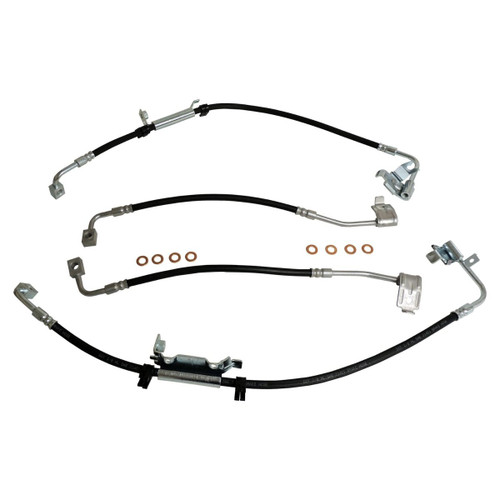 Crown Automotive BHK2 Brake Hose Kit for 2011-2018 Jeep JK Wrangler, Includes Left & Right, Front & Rear Brake Hoses and 8 Brake Hose