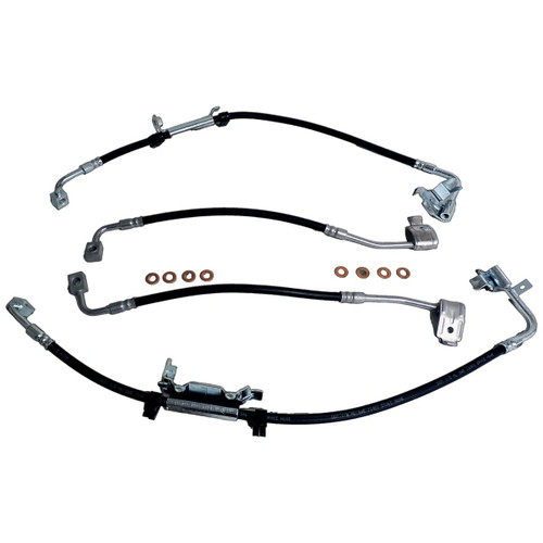 Crown Automotive BHK2 Brake Hose Kit for 2011-2018 Jeep JK Wrangler, Includes Left & Right, Front & Rear Brake Hoses and 8 Brake Hose
