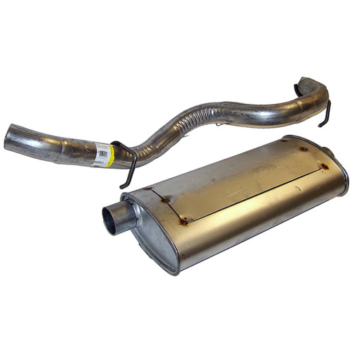 Crown Automotive 52019241AC Muffler & Tailpipe for Select 1997-2002 Jeep TJ Wrangler w/ 2.5L, 4.0L Engines - Steel