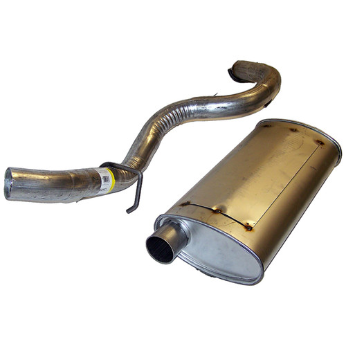 Crown Automotive 52019241AC Muffler & Tailpipe for Select 1997-2002 Jeep TJ Wrangler w/ 2.5L, 4.0L Engines - Steel