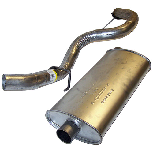Crown Automotive 52019241AC Muffler & Tailpipe for Select 1997-2002 Jeep TJ Wrangler w/ 2.5L, 4.0L Engines - Steel