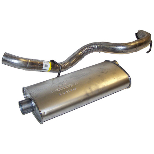 Crown Automotive 52019241AC Muffler & Tailpipe for Select 1997-2002 Jeep TJ Wrangler w/ 2.5L, 4.0L Engines - Steel