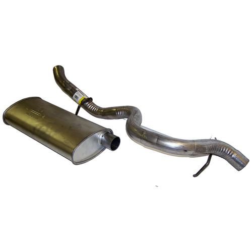 Crown Automotive 52019241AC Muffler & Tailpipe for Select 1997-2002 Jeep TJ Wrangler w/ 2.5L, 4.0L Engines - Steel