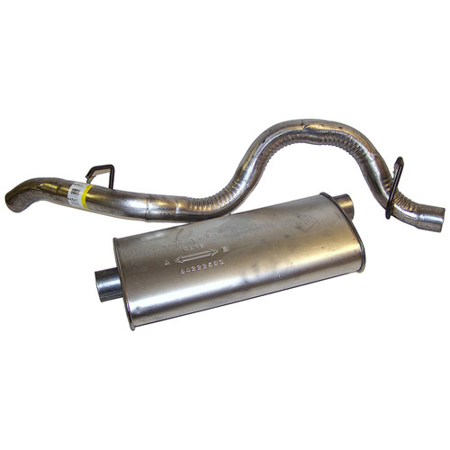 Crown Automotive 52019241AC Muffler & Tailpipe for Select 1997-2002 Jeep TJ Wrangler w/ 2.5L, 4.0L Engines - Steel