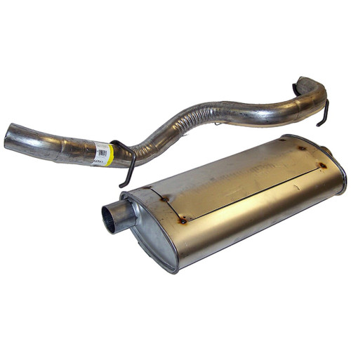 Crown Automotive 52019241AC Muffler & Tailpipe for Select 1997-2002 Jeep TJ Wrangler w/ 2.5L, 4.0L Engines - Steel