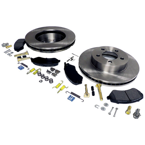Crown Automotive 52128247K Front Disc Brake Service Kit for 2002-2007 Jeep KJ Liberty, Includes Pad Set, Rotors, and Hardware