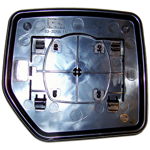 Crown Automotive 68003721AA Left Mirror Glass and Support for 2007-2017 Jeep MK Patriot w/ Power, Heated, Fold-Away Mirrors