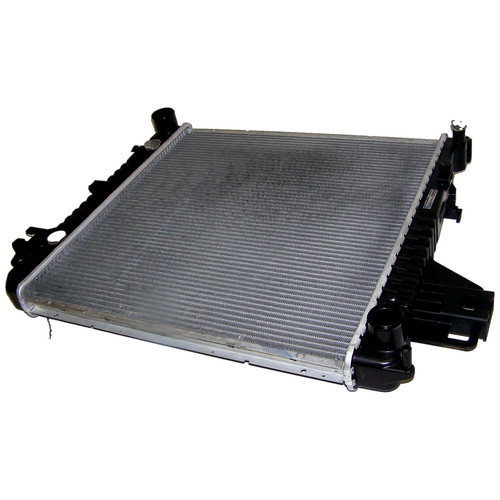 Crown Automotive 52080118AA Radiator for 2002-2005 Jeep KJ Liberty w/ 3.7L Engine, 20 x 20, 1 Row - Black, Silver Aluminum, Plastic