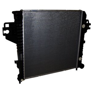 Crown Automotive 52080118AA Radiator for 2002-2005 Jeep KJ Liberty w/ 3.7L Engine, 20 x 20, 1 Row - Black, Silver Aluminum, Plastic