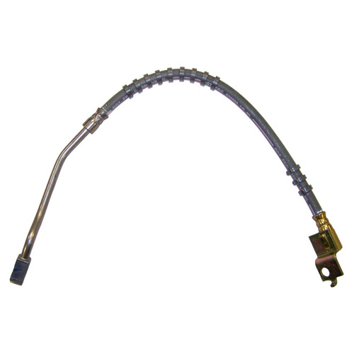 Crown Automotive 52006472 Front Right Brake Hose for 1990-1995 Jeep YJ Wrangler w/o ABS - Black, Zinc Metal, Rubber, Sold Individually