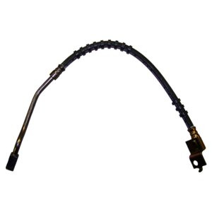 Crown Automotive 52006472 Front Right Brake Hose for 1990-1995 Jeep YJ Wrangler w/o ABS - Black, Zinc Metal, Rubber, Sold Individually
