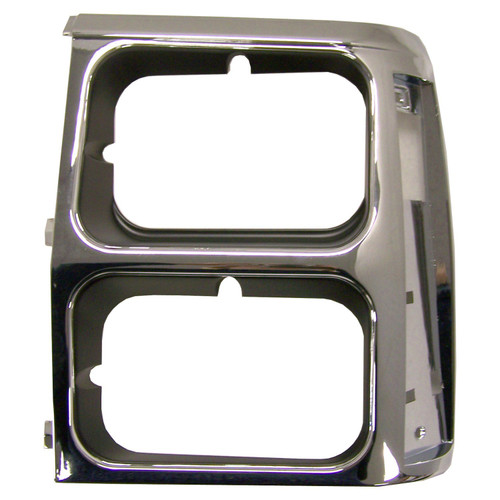 Crown Automotive 55008047 Left Dual Headlight Bezel for 1984-1990 Jeep XJ Cherokee, Plastic, Black & Chrome - Black, Chrome Plastic