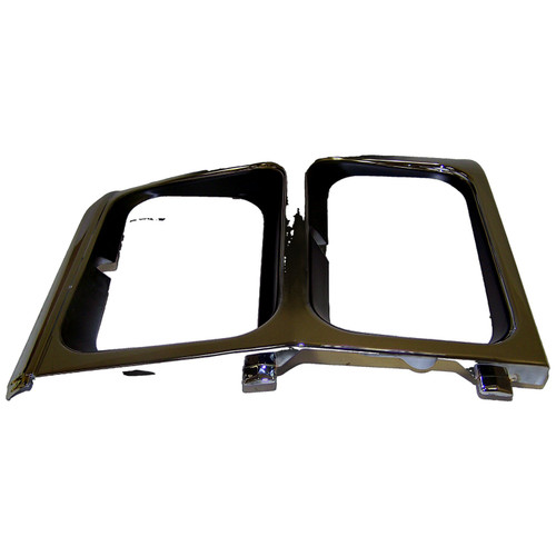 Crown Automotive 55008047 Left Dual Headlight Bezel for 1984-1990 Jeep XJ Cherokee, Plastic, Black & Chrome - Black, Chrome Plastic